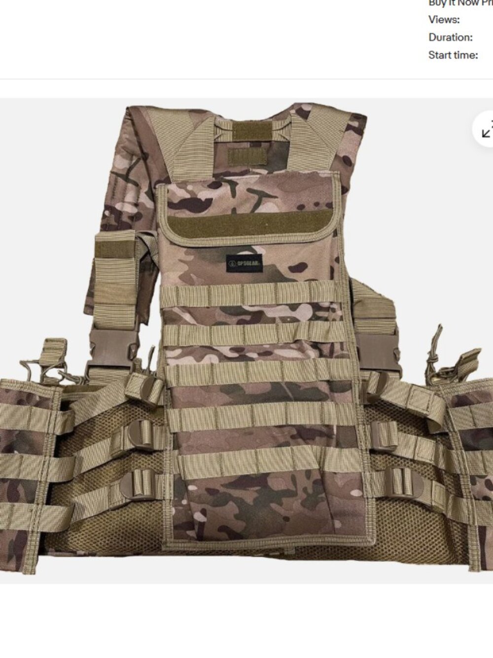 One Size Adult Adjustable Tactical Gear Molle Chest Rig Vest - Camo
